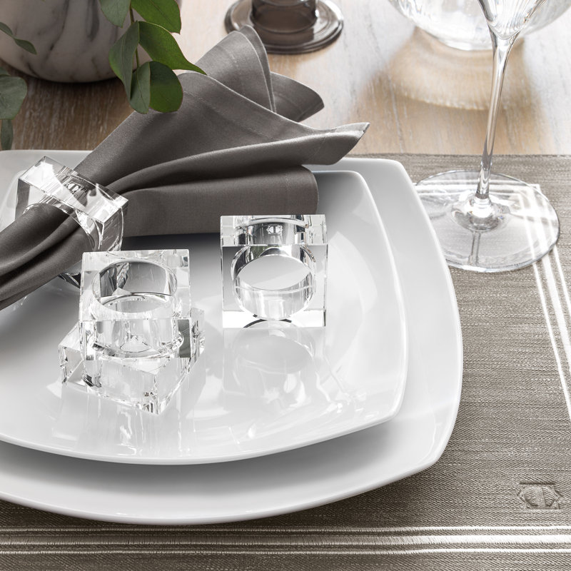 William Square Napkin Ring Set
