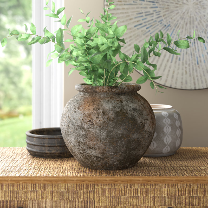 Zera Terracotta Table Vase, 9.84" H x 11.81" W x 11.81" D
