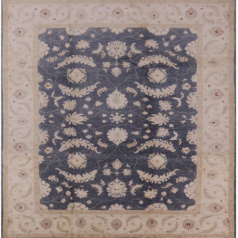 Tapis bleu / beige Mo, Carré 5 pi