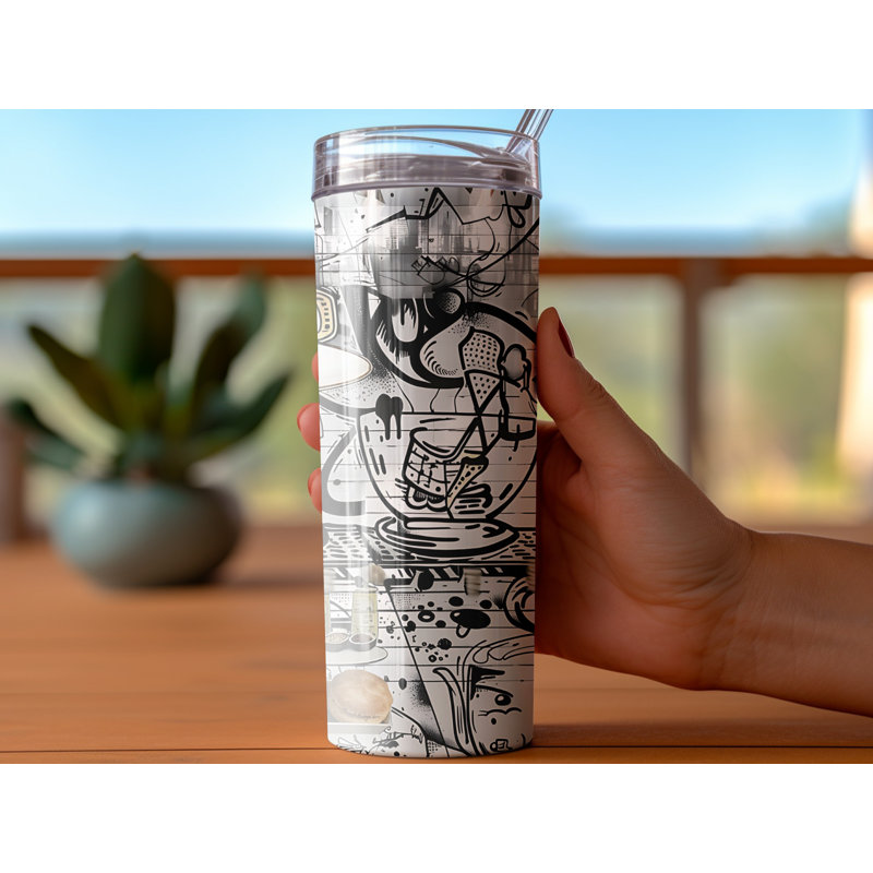 Choose Handmade Tumblers 591ml Vacuum Insulated Stainless Steel (18/8) Travel Tumbler with Straw