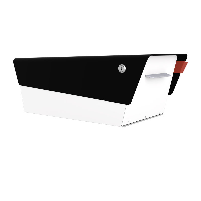 Boîte aux lettres moderne, Blanc / noir