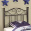 Tête de lit simple en métal avec cadre ouvert noir mat