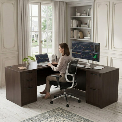 Modular L-Shaped Executive Desk