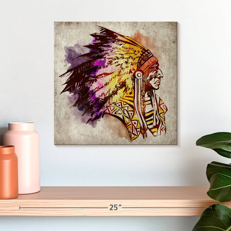 Lelar American Indian Chief, 16" H x 16" W