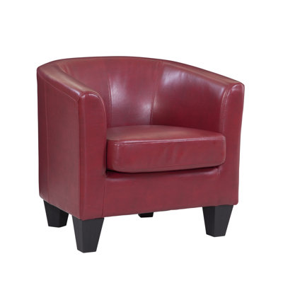 Ellen Enzo Upholstered Barrel Chair Faux Leather