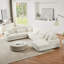 Canapé modulaire surdimensionné de 129 po en forme de U de 129 po Canapé moderne recouvert de velours côtelé doux avec une chaise longue pour le salon, gris-1306112673