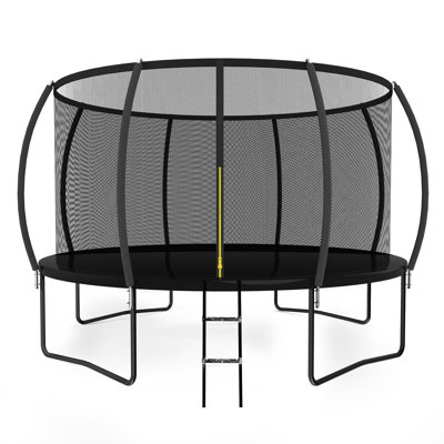 Trampoline YumHome de 4,27 m (14 pi), certifié ASTM, structure gonflable extérieure pour jardin, cadre en acier robuste avec filet de sécurité et échelle, capacité de charge de 204 kg (450 lb), conçu pour le plaisir de toute la famille, facile à assembler et résistant à la rouille