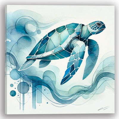 Abstract Turtle Journey Wrapped Canvas Wall Art