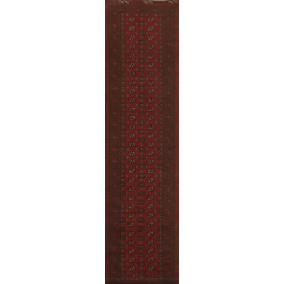 Tribal Red Oriental Afghan Runner Rug 3x19