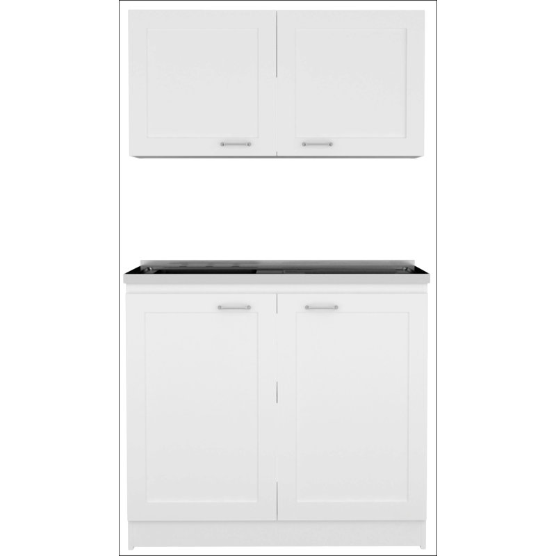 2-Piece Rectangle Cabinet, White