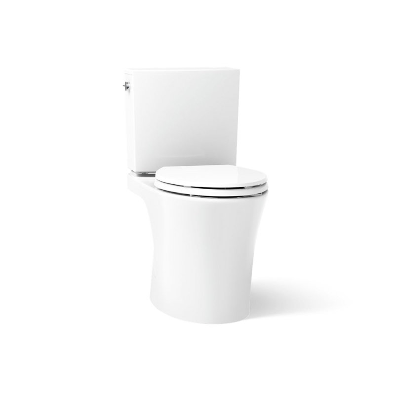 Veil Two-Piece Elongated Toilet With Skirted Trapway 1.28 GPF, White, Left