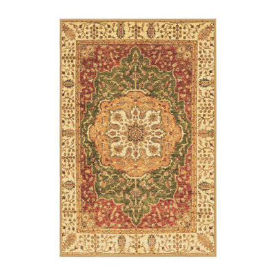Tapis beige rectangulaire en laine / polyester tissé à la machine Jamyre