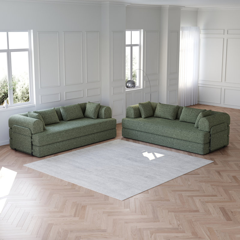 Canapé-lit convertible avec tissu chenille confortable et durable pour le salon