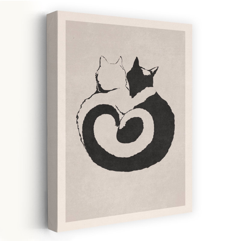 Art mural abstrait félin Yin Yang, H 24 po x l 16 po