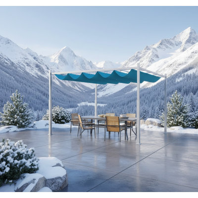 Pergola d'extérieur, auvent rétractable avec fixation magnétique