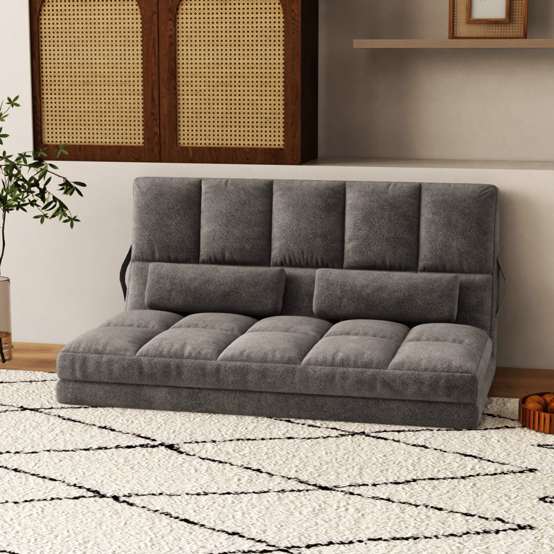 Fauteuil convertible, H 23,5 po x l 51,25 po x P 28,75 po, Polyester gris foncé
