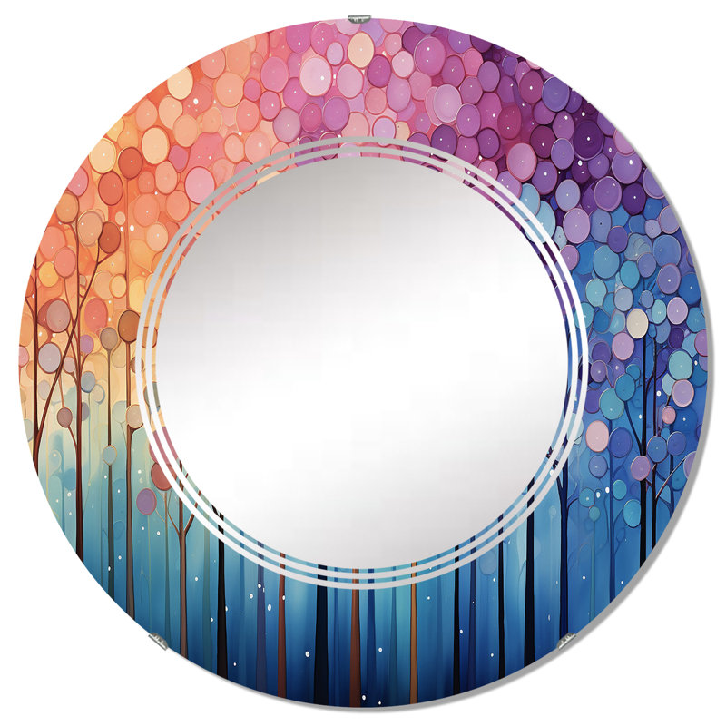 Berilo - Miroir mural moderne rond, 32 po x 32 po