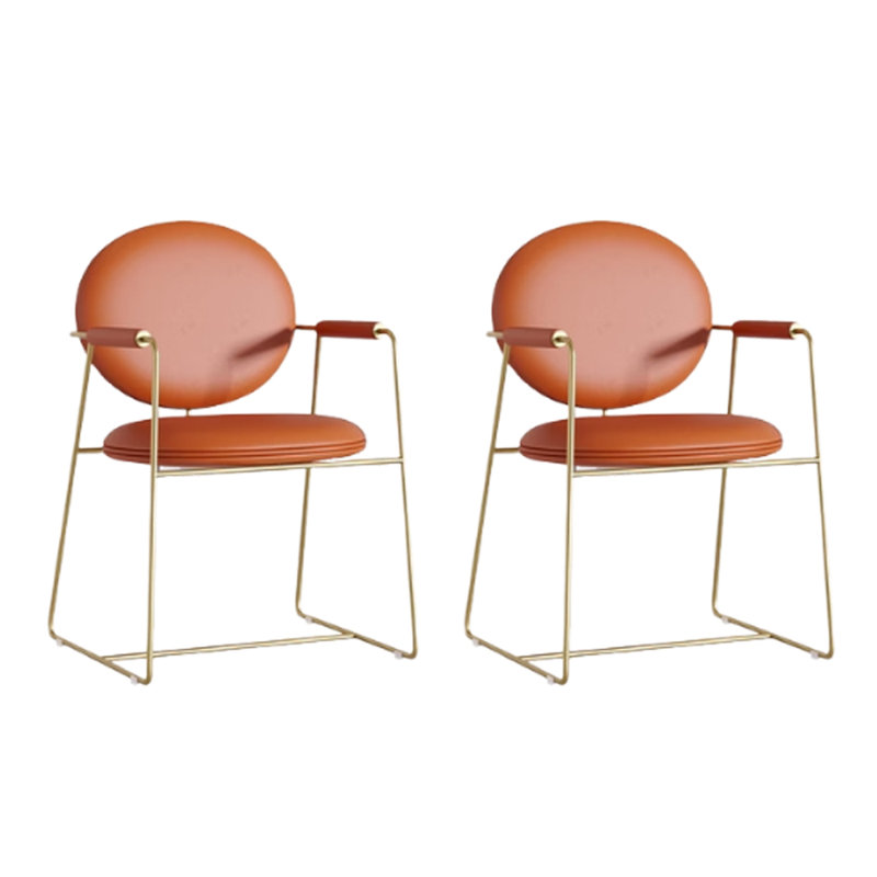 Chaises en similicuir de style moderne et décontracté, Orange