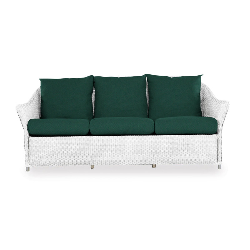 Weekend Retreat Outdoor 3 - Seat Patio Sofa, White, Bamboo Bay Sky