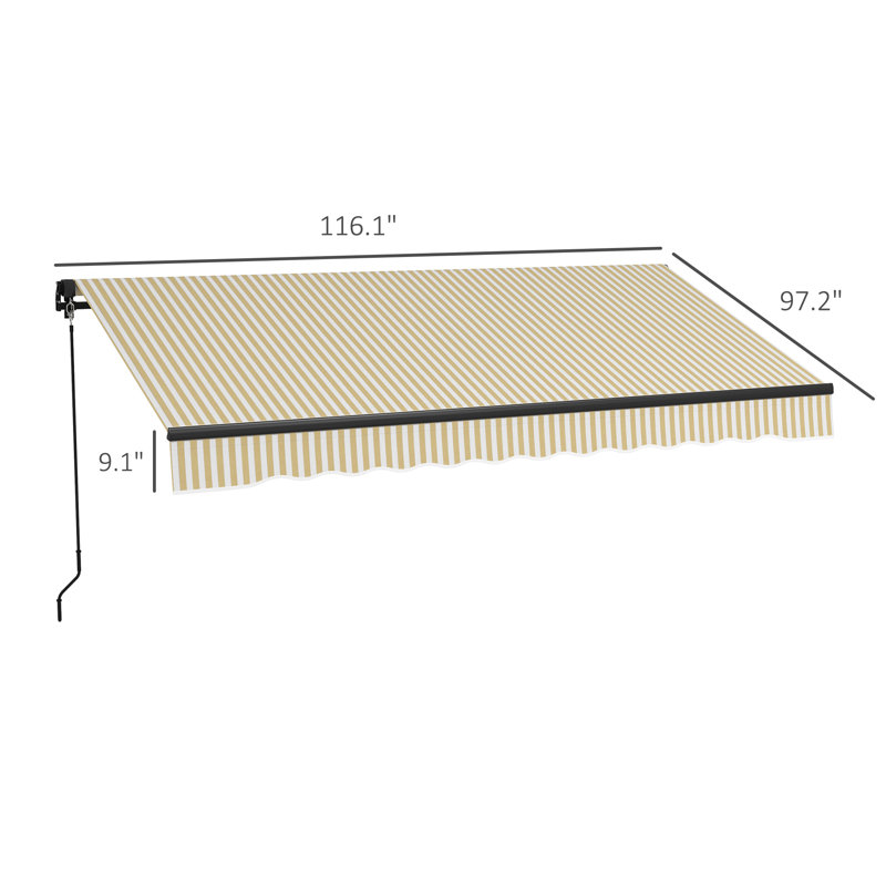 Engdash 97.25'' W x 59'' D Polyester Cover Retractable Patio Awning
