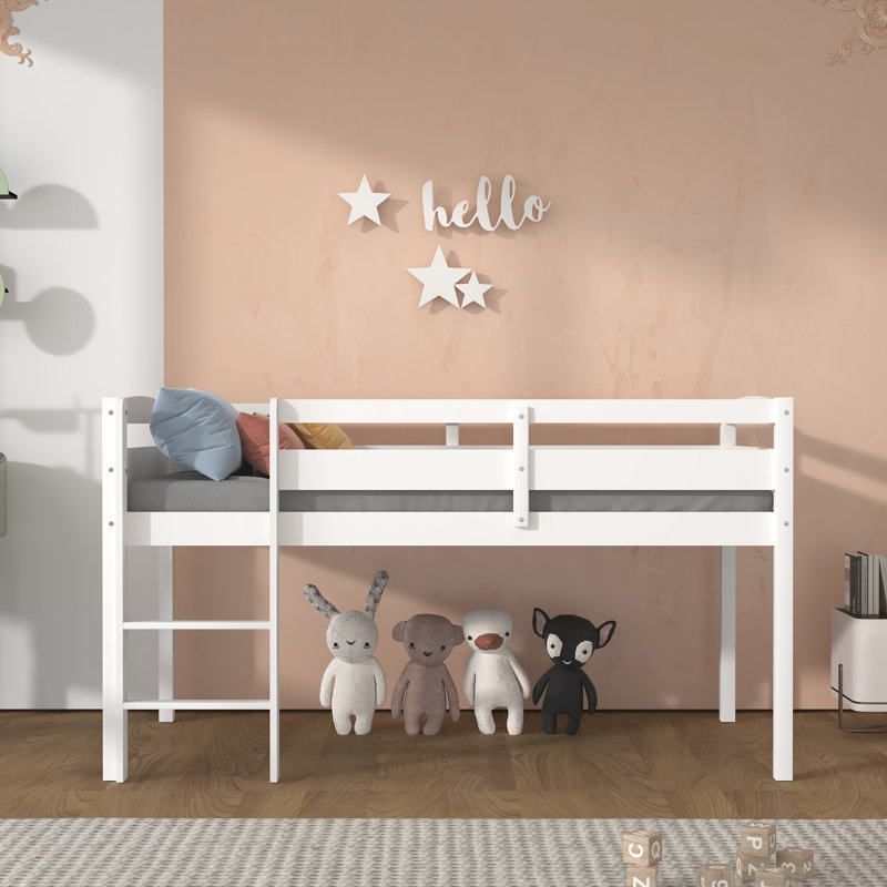 May Kids Twin Loft Bed, White