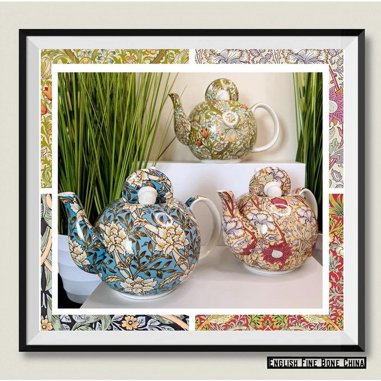 London Pottery Blue Rose 0.9ml Floral Teapot Set