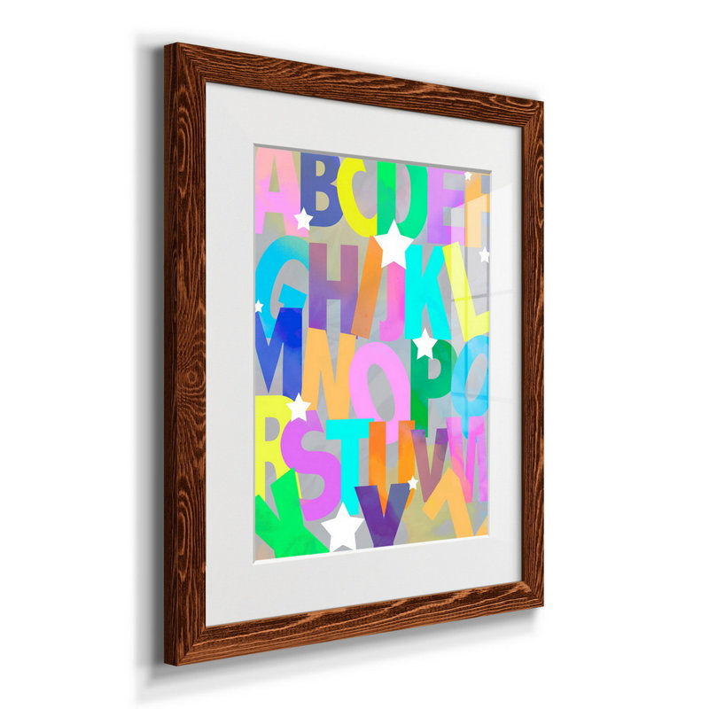 Alphabet Soup - Reproduction d'art graphique sur papier encadré, H 24 po x l 18 po x P 1,5 po, Érable