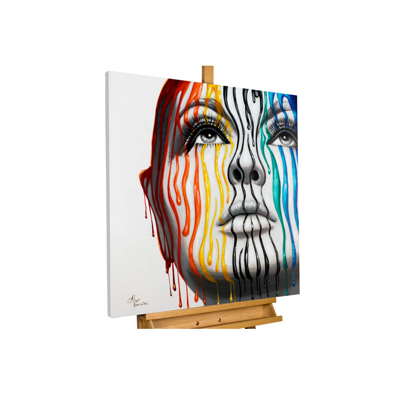 Acrylic Painting Striped Contours