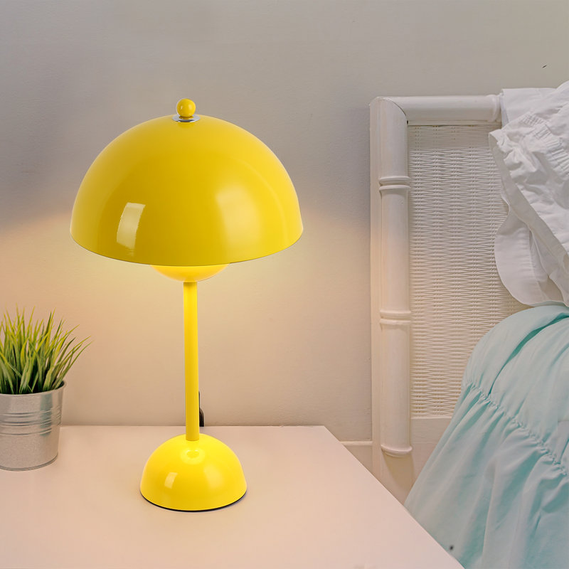 Petite lampe de table moderne à abat-jour en forme de dôme, lampe de table de chevet rétro minimaliste champignon minimaliste