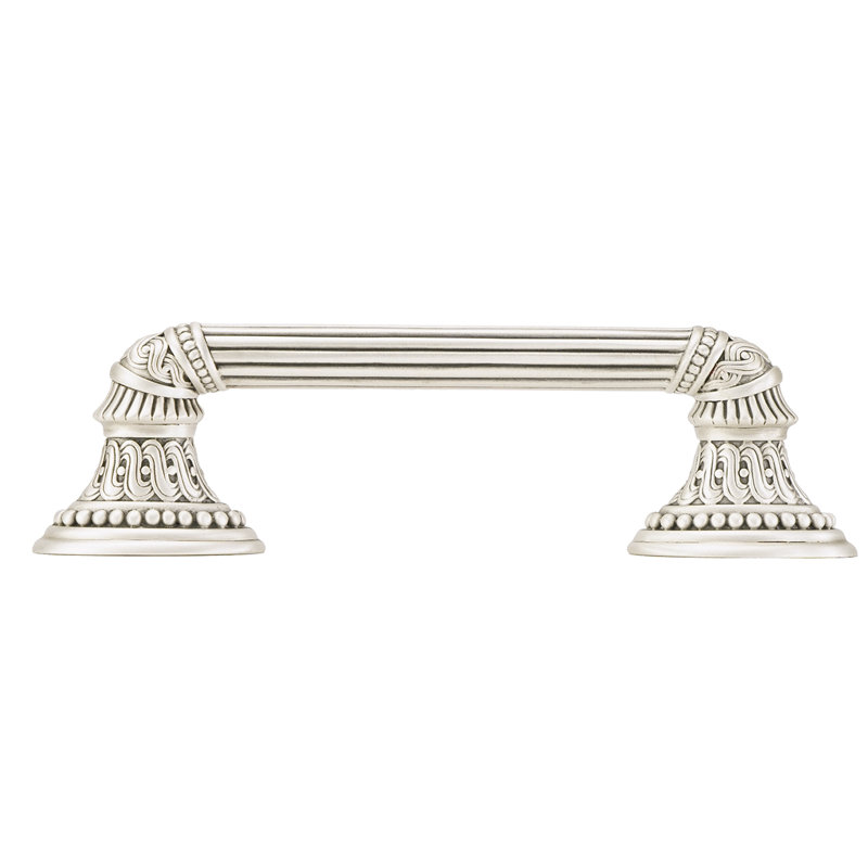 EDGAR BEREBI EMPIRE 3-1/2 INCH CENTER TO CENTER PULL IN MATTE SILVER PLATE