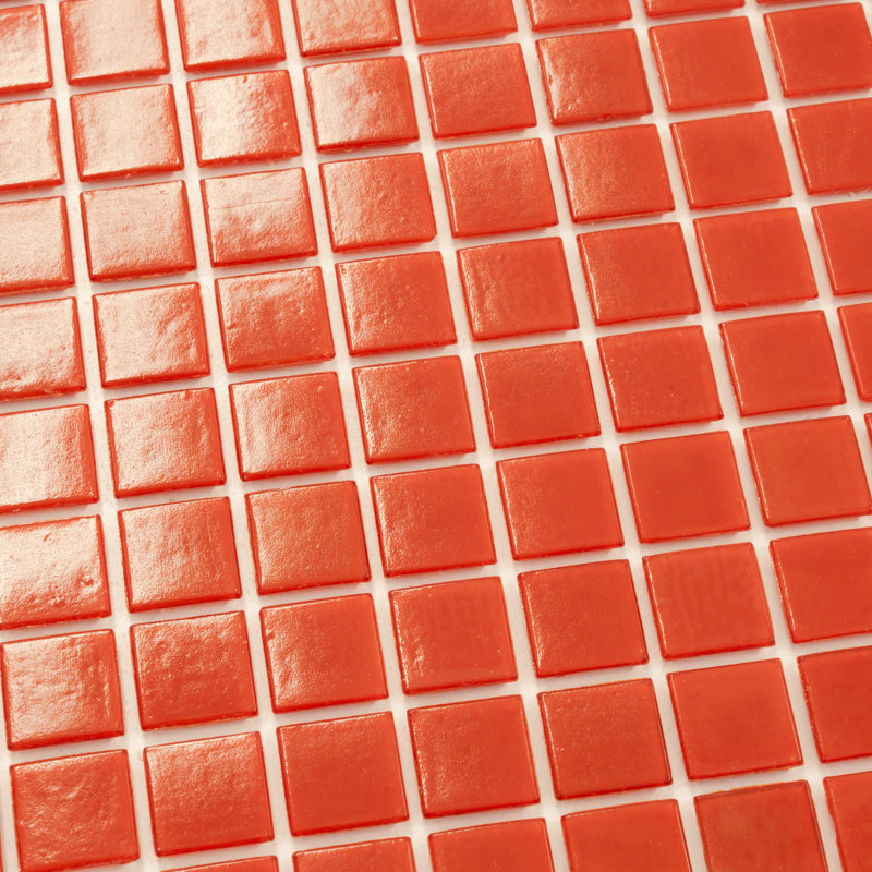 Dune 0.8" x 0.8" Glass Grid Mosaic Wall & Floor Tile, Candy Red
