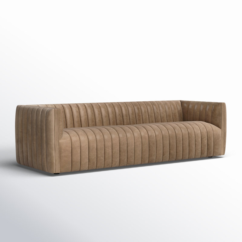 Augustine 97" Sofa, 26.5" H x 97" W x 35" D, Palermo Drift Genuine Leather
