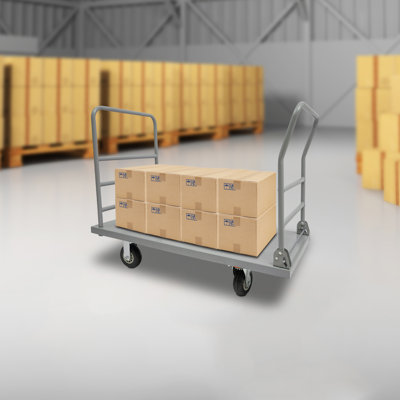 2IN1 Platform Truck Cart With Detachable Rear Guardrail(48*24In)