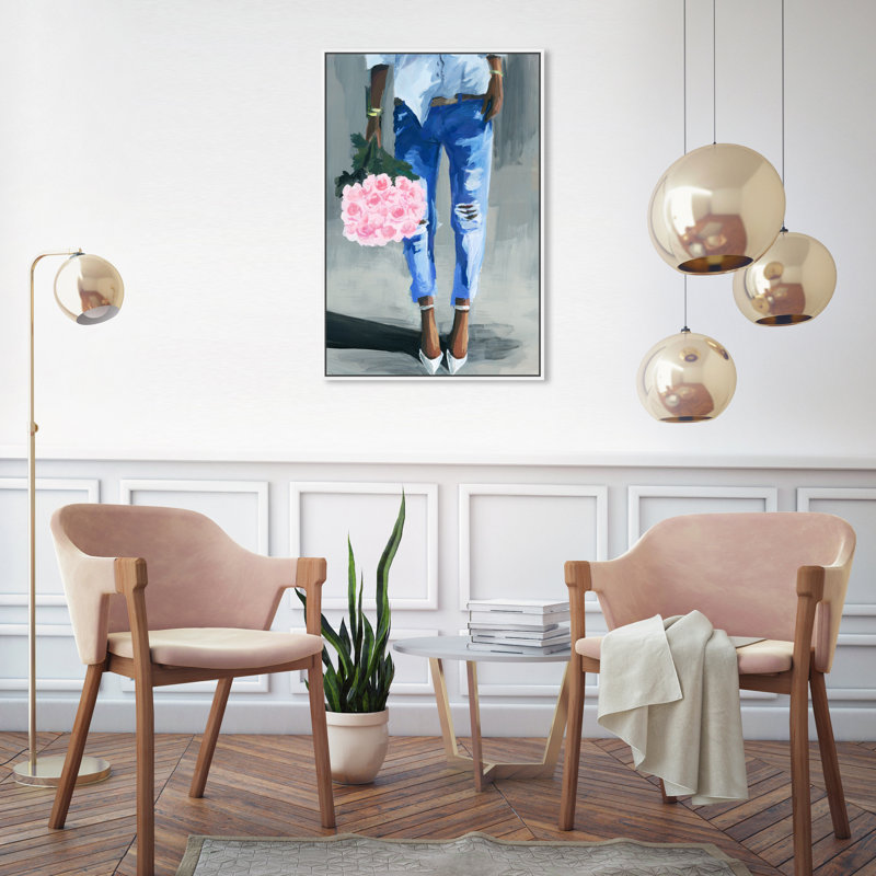 «Me and My Bouquet», reproduction d'impression, H 20 po x l 30 po, Cadre blanc