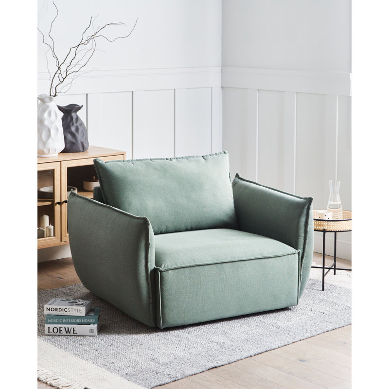 KUNES Upholstered Armchair, Light Green