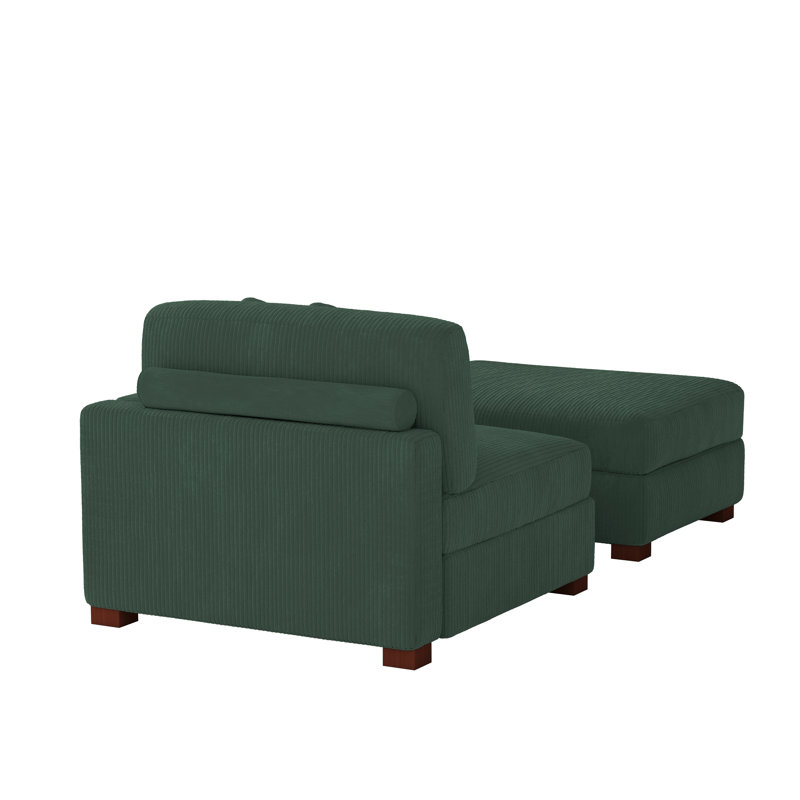 Milbrey Stylish Chaise Lounge, Right Hand Facing, Hunter Green