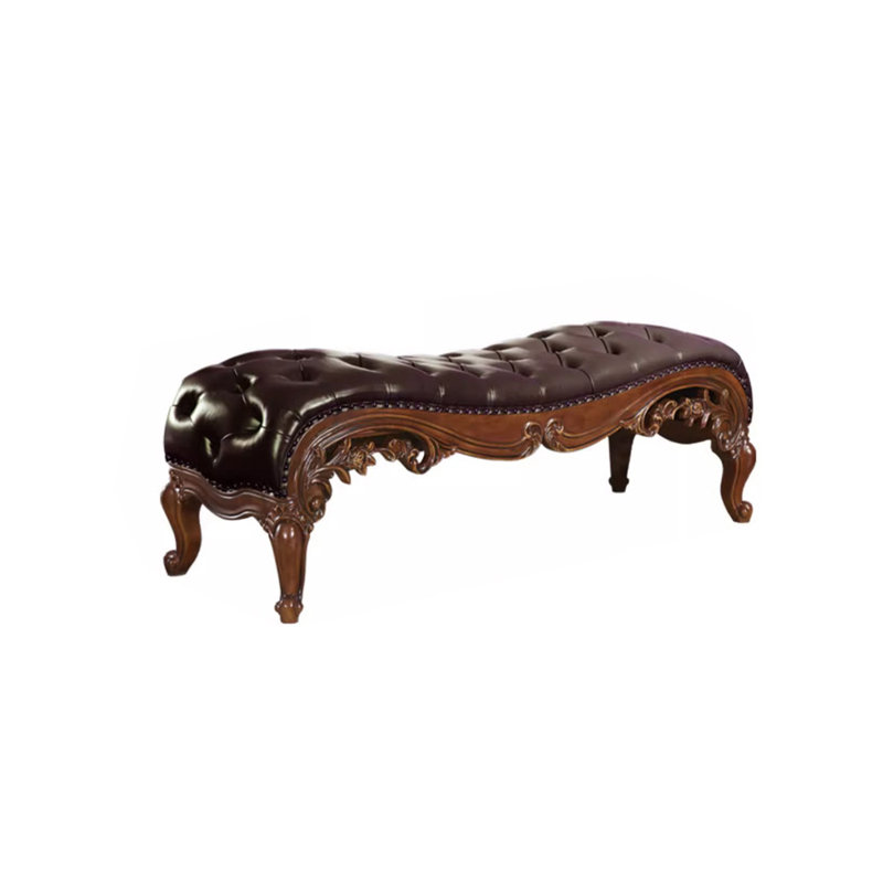 Banc rembourré en cuir véritable Azair