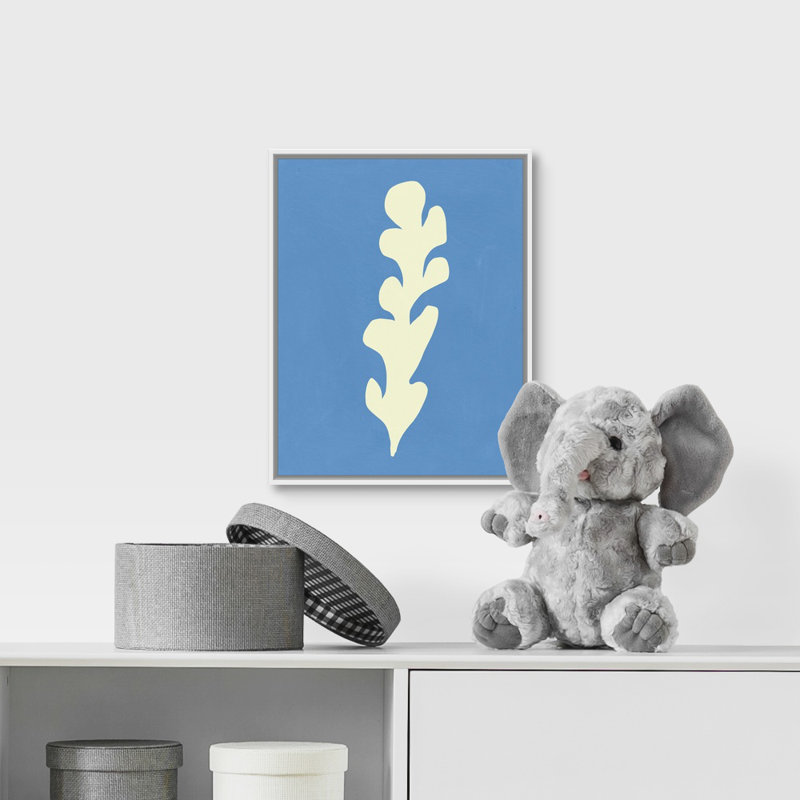 « varech viii kids », art encadré, Cadre flottant blanc avec toile / mauve / rose, H 14 po x l 11 po x P 1,2 po