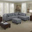 Canapé, chaise et repose-pieds 104,5 po, gris