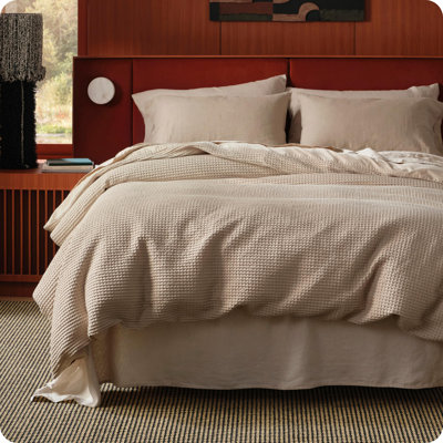 Bedsure Cotton Duvet Cover - 100% Cotton Waffle Weave Linen Duvet Cover, PureWoven Textured Breathable Bedding Comforter Cover, Duvet Cover Only