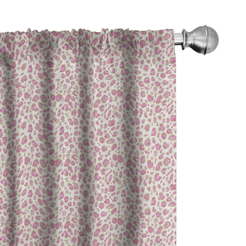 Leopard Animal Print Semi-Sheer Rod Pocket Curtain Panels, 28" x 95"