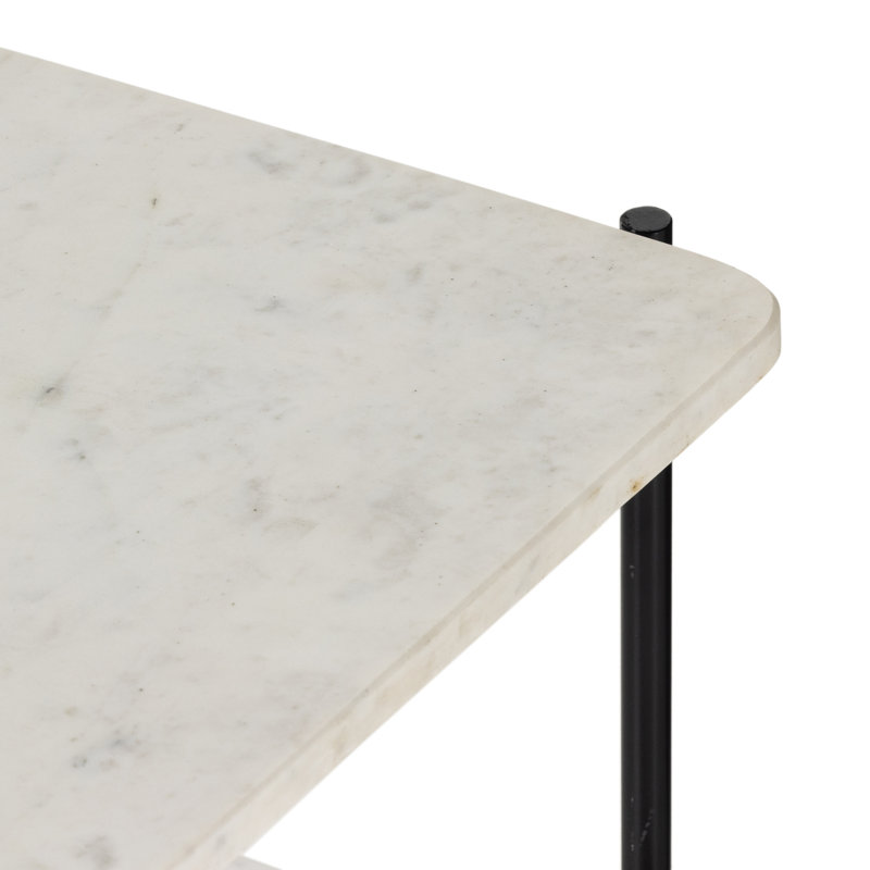 Benesh Jasper Nightstand, White/Black