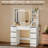 41.3" Makeup Vanity with Adjustable Lighted Mirror, 7 Drawers & Open Shelves, Modern Dressing Table with Charging Station for Bedroom