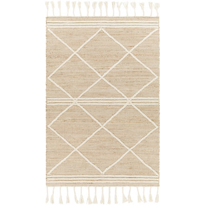 Asla Aniakudo Handmade Flatweave Wool/Jute Beige Area Rug