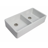 Stonyhurst - 39.3″ L X 21.1″ W Fireclay Double Bowl Apron / Farmhouse Kitchen Sink