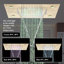 Brushed Gold LED Rainfall Shower Head Waterfall Top Sprayer with Remote control