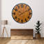 Horloge murale rustique en bois avec cadre en fer (noir, 30 pouces)-21802832
