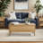 Deletha Rattan Side Table with USB Charging, Nightstand with LED Light & Storage, Bedside Table with Open Shelf