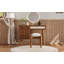 Ensemble de meuble-lavabo en bois de style bohémien 39 "avec tabouret, prise de recharge et port USB, 4 tiroirs, finition noyer | Idée cadeau