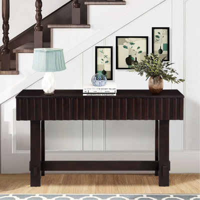 Console avec tiroirs, 52 po Style, pieds en bois massif. Suits salon, table de vestibule et de couloir, rangement en pouces. Pieds, s'adapte à la chambre à coucher